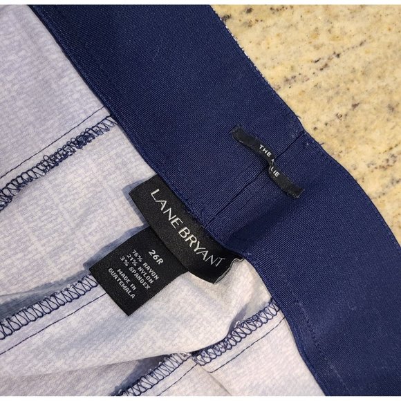 Lane Bryant Plus Size 26 "The Allie" Cropped Navy Tweed Look Stretch Sip Pockets - Picture 8 of 16